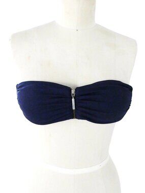 MELISSA ODABASH strapless bandeau bikini top UK 8 US 4 navy blue
